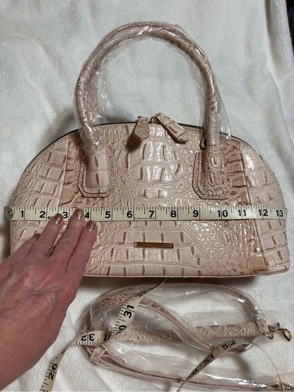 NWT’s Women’s Croc-Embossed Top Handle Satchel - Beige